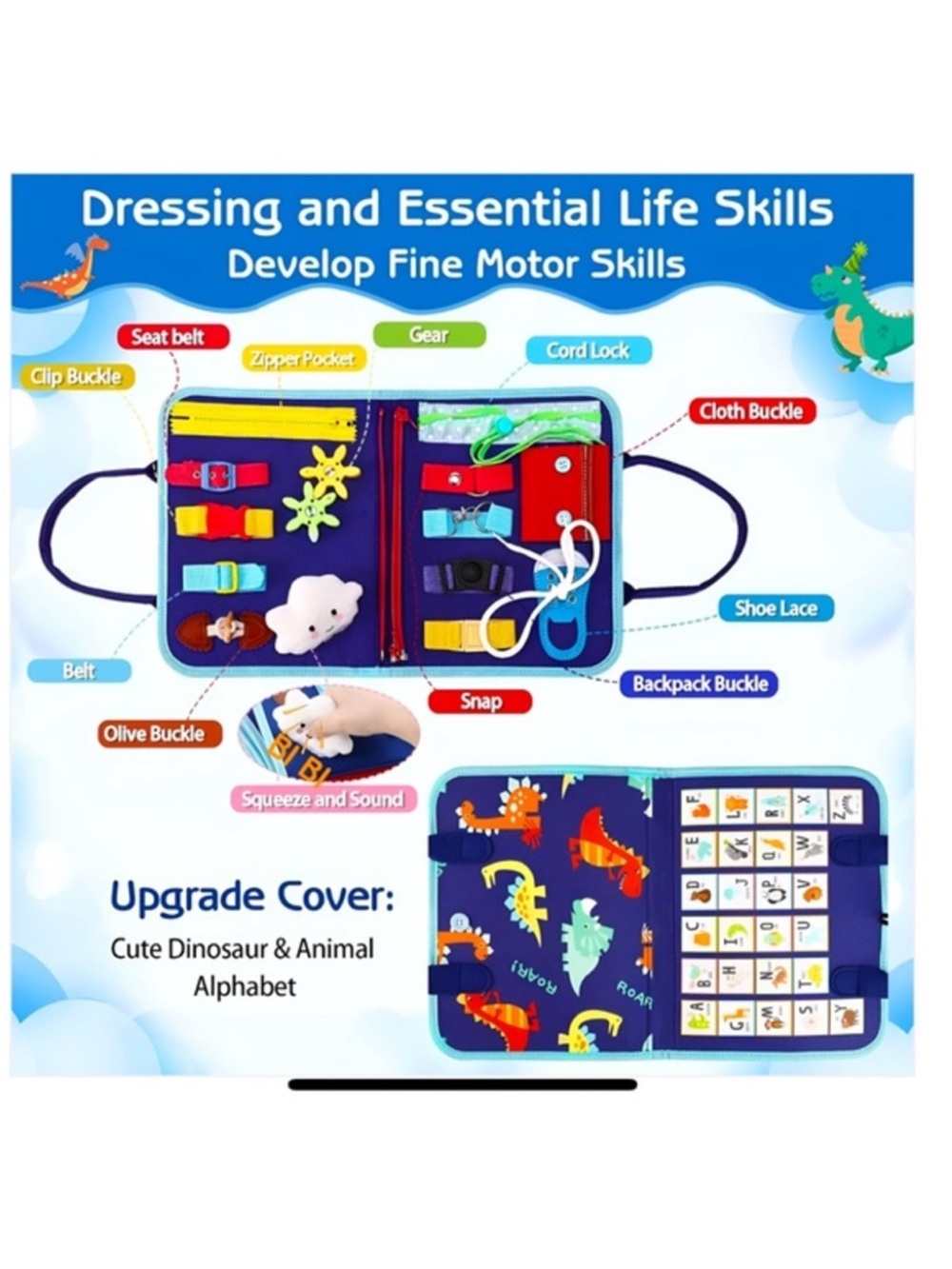 Montessori DIY Busy Board Upgraded Edition, kids sensory learning Toys